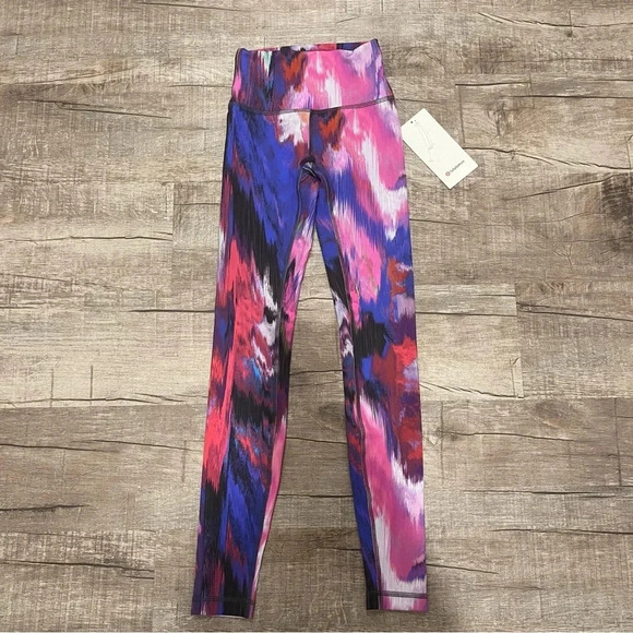 NWT!! Lululemon Wunder Train High-Rise Crop 23" - Digital Current Pink Multi - 2 - Picture 6 of 9